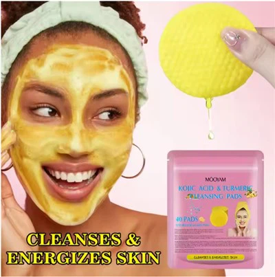 Mooyam Kojic Asid Turmeric yn glanhau 40 pad